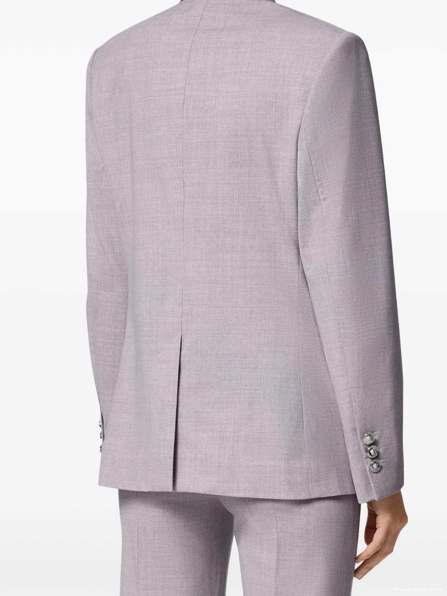 Cheap double-breasted Versace chambray Women blazer 0723